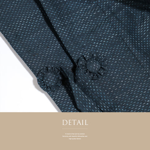 道中着 リサイクル 身丈91.8cm 裄66.6cm 袷 絣 着物衿 ネイビー Lサイズ カジュアル お洒落 正絹 Sランク