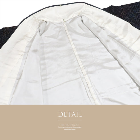 小紋 リサイクル 身丈159.5cm 裄66cm 袷 小花柄 漢方染 菅原結 地紋 ネイビー Mサイズ お洒落 正絹 広衿 Sランク