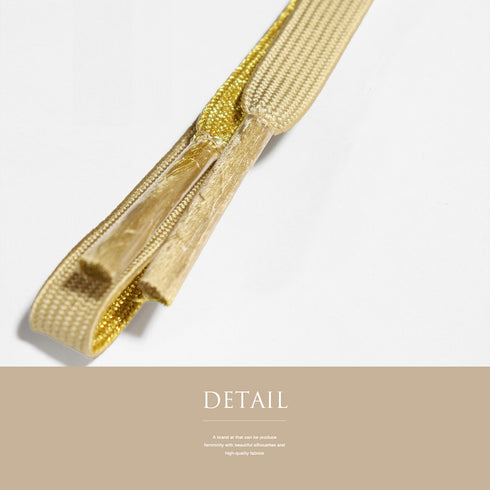 帯締め・帯揚げセット リサイクル お洒落 平組紐 ちりめん ブラウン 正絹 新品・未使用品 ぼかし 花柄