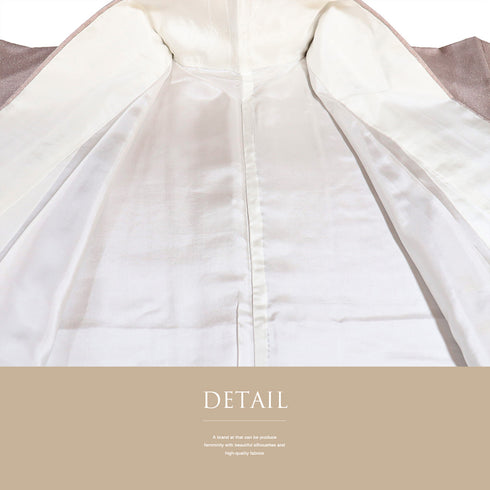 訪問着 リサイクル 身丈163cm 裄64.8cm 袷 染め紬 パールトーン加工 道長取り パープル Lサイズ お洒落 正絹 広衿 Sランク