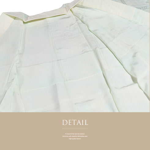 長襦袢 リサイクル 長襦袢 身丈119cm 裄64.8cm 袷 辻が花柄の地紋 ゆったりサイズ グリーン Mサイズ 正絹 袖無双 Sランク