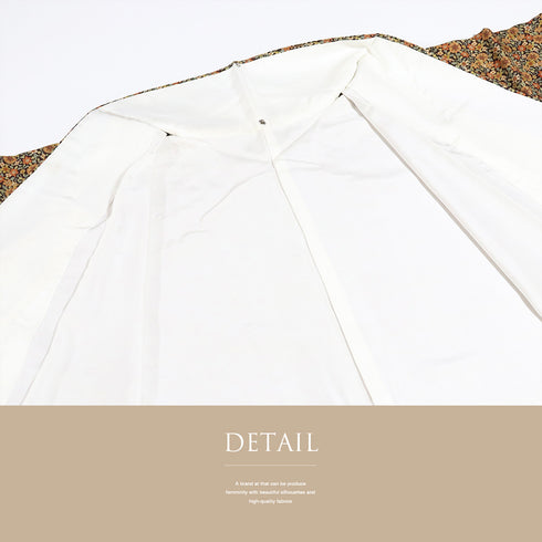 小紋 リサイクル 身丈155cm 裄67cm 袷 小花柄 ブラウン Sサイズ カジュアル 正絹 広衿 Aランク