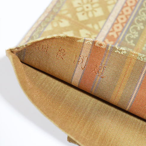 袋帯 リサイクル 帯丈410cm 全通 相良間道 ブラウン SSサイズ 不明 新品・未使用品 お洒落