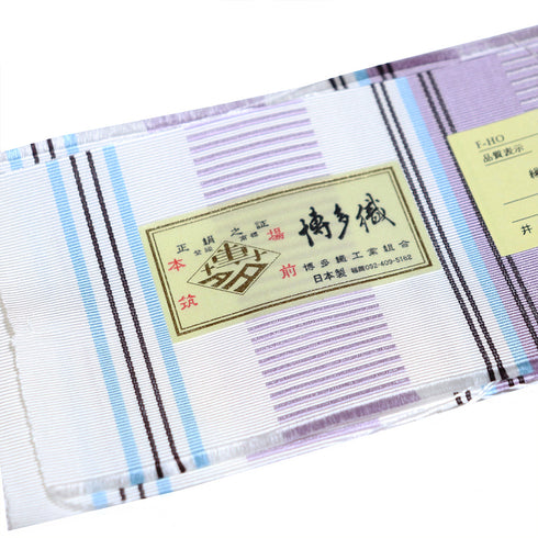 名古屋帯 リサイクル 帯丈365cm 全通 献上柄 ホワイト Mサイズ 正絹 Sランク カジュアル お洒落