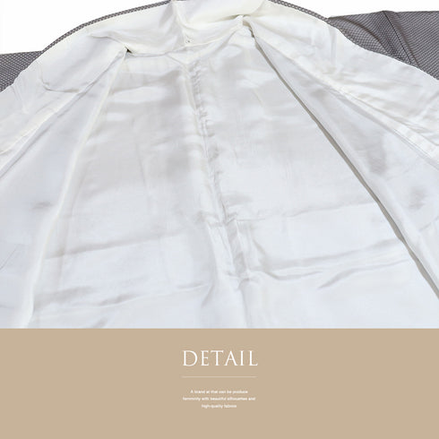 江戸小紋 リサイクル 身丈161.5cm 裄68cm 袷 菊菱 縦ぼかし 作家 保科土山 グレー Lサイズ お洒落 カジュアル 一つ紋 正絹 広衿 Aランク