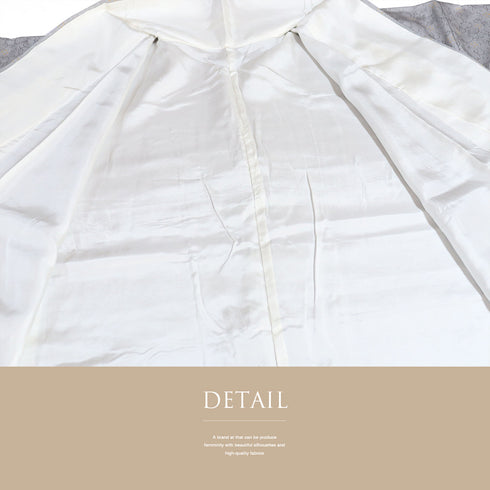 小紋 リサイクル 身丈159.5cm 裄67.2cm 袷 唐草や蔓 地紋彩色 グレー Mサイズ お洒落 カジュアル 正絹 広衿 Sランク