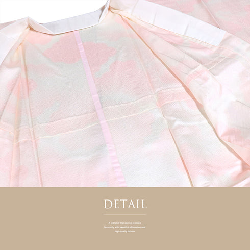 長襦袢 リサイクル 長襦袢 身丈131cm 裄66.8cm 袷 紗絞形に雲取り模様 地紋 ぼかし柄 ピンク Lサイズ しつけ糸 不明 Sランク