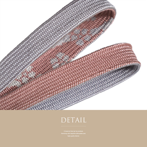 帯締め・帯揚げセット リサイクル 平組紐 ちりめん ピンク 正絹 新品・未使用品 地紋