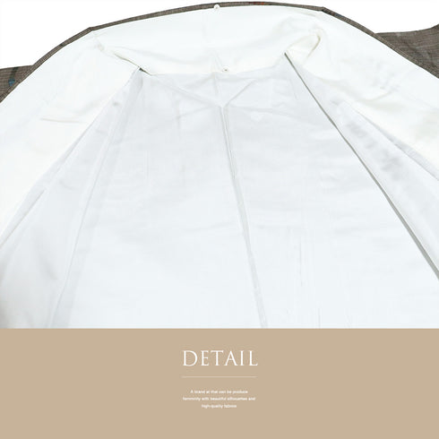 紬 リサイクル 身丈168.8cm 裄64.6cm 袷 曲線柄 ブラウン LLサイズ お洒落 正絹 広衿 Sランク