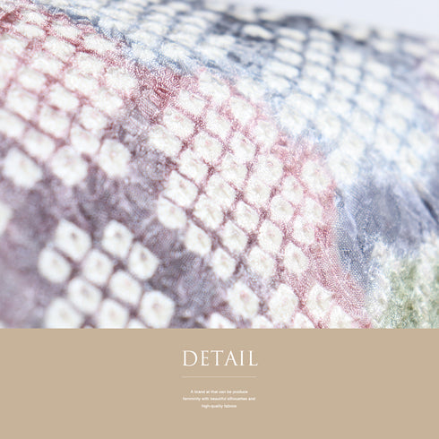 名古屋帯 リサイクル 帯丈389cm ポイント柄 絞り 辻が花柄 パープル サイズ 正絹 Sランク お洒落