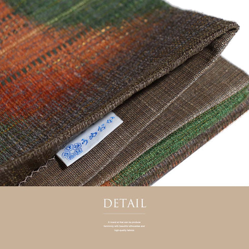 袋帯 リサイクル 帯丈434cm 六通 幾何学模様 草木泥染 本真綿大島 大島紬美術館 多色 Sサイズ 正絹 新品・未使用品 お洒落 カジュアル