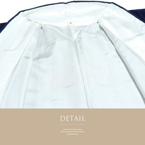 紬 リサイクル 身丈157.2cm 裄64.8cm 袷 筋絞り ネイビー Mサイズ お洒落 カジュアル しつけ糸 正絹 広衿 Sランク