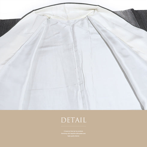 小紋 リサイクル 身丈157.6cm 裄65.6cm 袷 縦ぼかし柄 地紋 グレー Mサイズ お洒落 カジュアル 正絹 広衿 Aランク