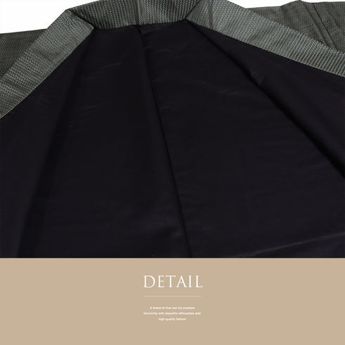 アンサンブル 男物 リサイクル 身丈134.5cm 裄66.4cm 羽織丈86cm 袷 草木染め 紬 グリーン SSサイズ お洒落 カジュアル 証紙 しつけ糸 正絹 棒衿 新品・未使用品