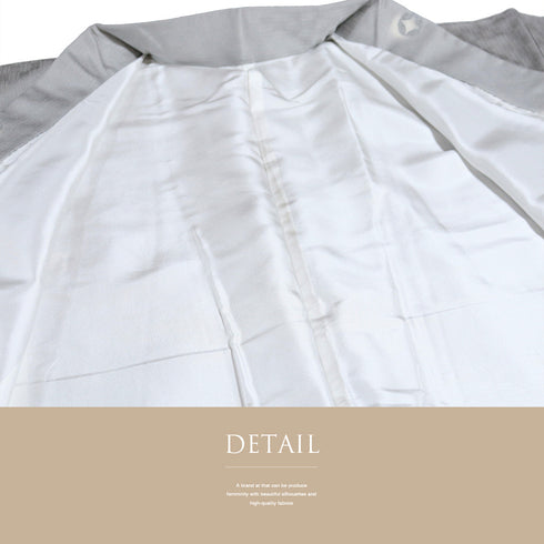 小紋 リサイクル 身丈154.5cm 裄65cm 袷 デザイン七宝柄 衿先布付き グレー Sサイズ お洒落 正絹 バチ衿 Aランク