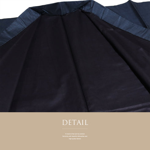 アンサンブル 男物 リサイクル 身丈150.2cm 裄68cm 羽織丈100cm 袷 大島 ネイビー Lサイズ お洒落 カジュアル しつけ糸 正絹 棒衿 Sランク