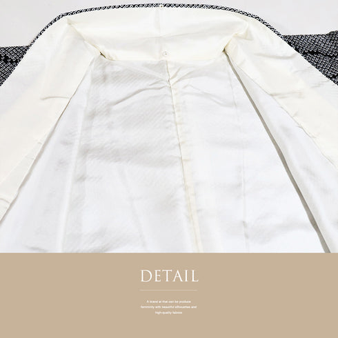 訪問着 リサイクル 身丈157.5cm 裄63cm 袷 ゆったりサイズ 絞り パールトーン加工済 ブラック Mサイズ お洒落 正絹 広衿 Sランク