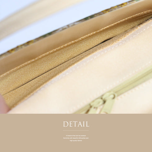 バッグ お洒落 ベージュ 正絹 未使用品 利休バッグ 西陣織 七宝華文柄 巾着付き