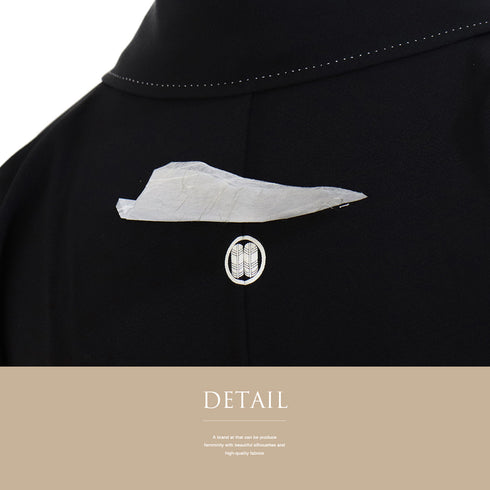 黒留袖 リサイクル 身丈164.5cm 裄66.4cm 袷 雪輪柄 金駒刺繍 ブラック Lサイズ 落款 五つ紋 しつけ糸 正絹 広衿 Sランク