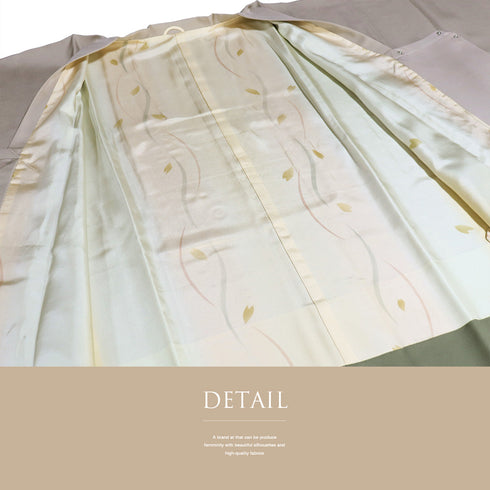 道行コート リサイクル 身丈102cm 裄67.6cm 袷 絵羽ロングコート 吹き寄せ柄 箔 多色 Lサイズ お洒落 正絹 Sランク