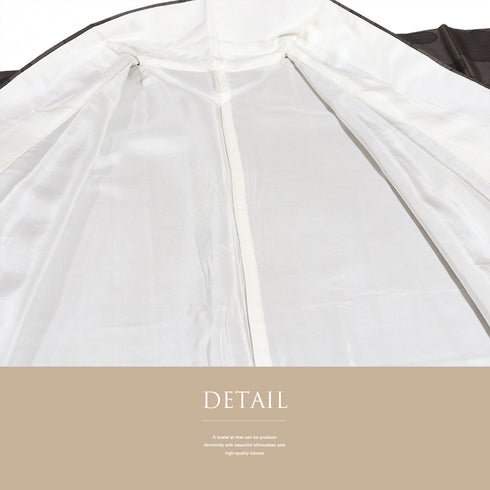 紬 リサイクル 身丈156.2cm 裄65cm 袷 幾何学柄 ブラック Mサイズ カジュアル お洒落 正絹 広衿 Sランク