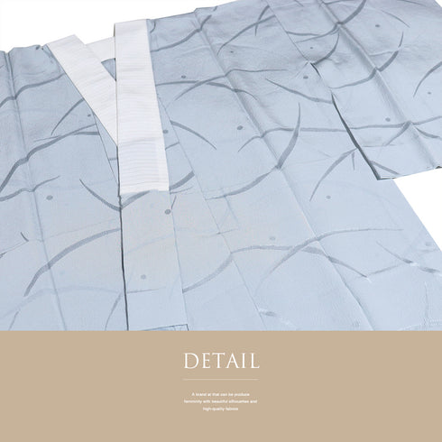 長襦袢 リサイクル 長襦袢 身丈124.5cm 裄63cm 袷 露芝の地紋柄 ブルー Sサイズ お洒落 正絹 Sランク