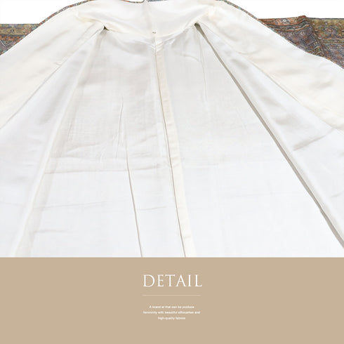 小紋 リサイクル 身丈164cm 裄66.8cm 袷 オリエンタル柄 多色 Lサイズ お洒落 カジュアル 正絹 広衿 Sランク