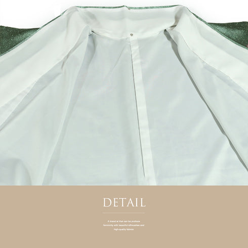 訪問着 リサイクル 身丈166.3cm 裄66cm 袷 ミシン仕立て 後絞り加工 辻が花模様 胴裏化繊 グリーン LLサイズ お洒落 正絹 広衿 Aランク