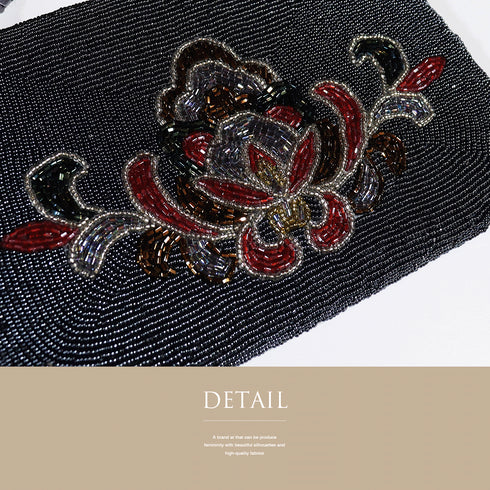 ビーズバック アンティーク お洒落 横幅21cm 高さ14cm Aランク 和装小物 ZO-83