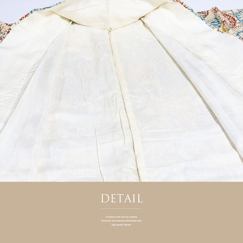 小紋 リサイクル 身丈153.5cm 裄63.2cm 袷 デザイン花柄 型染め ベージュ Sサイズ お洒落 カジュアル 正絹 広衿 Sランク