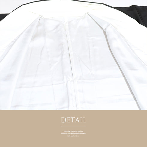 黒留袖 リサイクル 身丈161.3cm 裄66.8cm 袷 唐草柄 刺繍 箔 ブラック Lサイズ 五つ紋 しつけ糸 正絹 広衿 Sランク