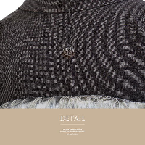 江戸小紋 リサイクル 身丈151.5cm 裄62.4cm 袷 角通し小紋 パープル Sサイズ セミフォーマル お洒落 一つ紋 しつけ糸 正絹 広衿 Sランク