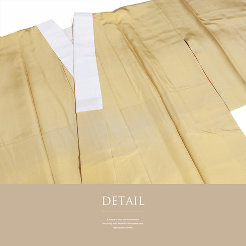 長襦袢 リサイクル 長襦袢 身丈122cm 裄62cm 袷 袖裏色違い イエロー SSサイズ 正絹 Sランク