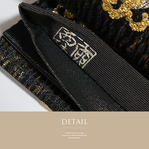 袋帯 リサイクル 帯丈432cm 六通 有職文様 ブラック Sサイズ 正絹 新品・未使用品 セミフォーマル お洒落