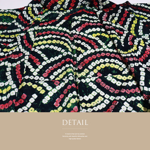 浴衣 リサイクル 夏着物 身丈153cm 裄62.8cm 夏物 絞り 青海波柄 グリーン Sサイズ カジュアル 木綿 洗える着物 バチ衿 Sランク