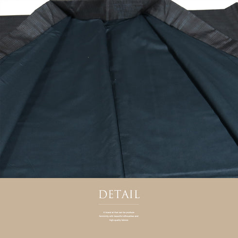 アンサンブル 男物 リサイクル 身丈148.2cm 裄76.4cm 羽織丈99cm 袷 大島紬 ゆったり ネイビー Mサイズ お洒落 カジュアル しつけ糸 正絹 棒衿 Sランク