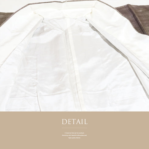 紬 リサイクル 身丈159.5cm 裄63.6cm 袷 デザイン縞柄 多色 Mサイズ カジュアル お洒落 正絹 広衿 Aランク