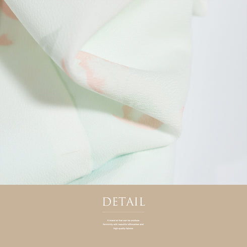 長襦袢 リサイクル 身丈120cm 裄61.8cm 袷 花柄 ぼかし ブルー SSサイズ しつけ糸 ポリエステル 洗える着物 袖無双 Aランク