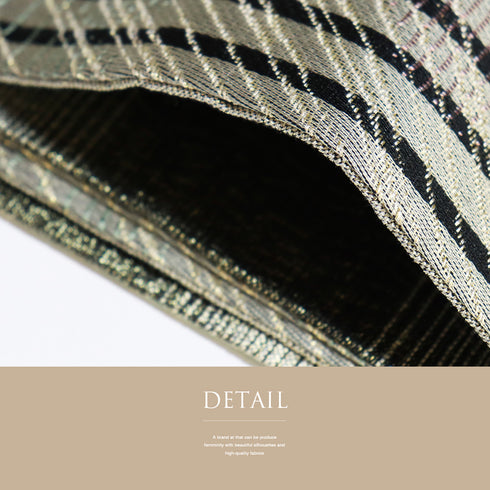 袋帯 リサイクル 帯丈438cm 六通 縦縞に横段ボカシ柄 多色 Mサイズ 正絹 新品・未使用品 お洒落