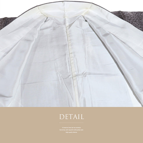 小紋 リサイクル 身丈163.8cm 裄64.4cm 袷 渦巻き柄 パープル Lサイズ お洒落 カジュアル しつけ糸 正絹 広衿 Sランク