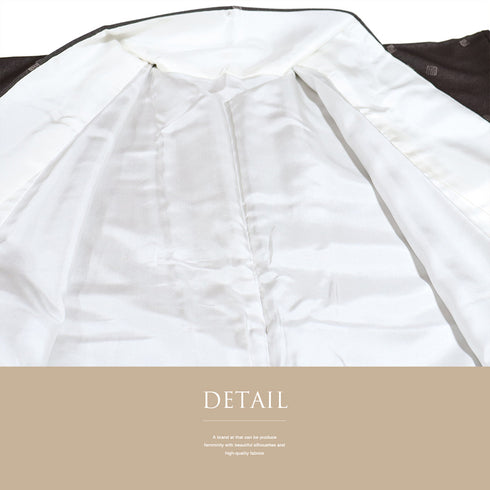 小紋 リサイクル 身丈170.3cm 裄69.6cm 袷 源氏香模様 お召し 地紋 ブラウン LLサイズ お洒落 不明 広衿 Sランク