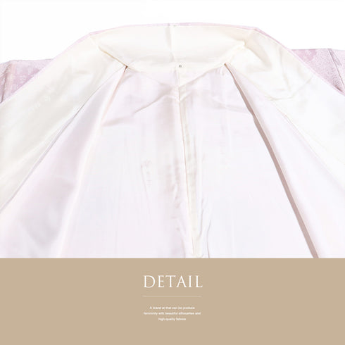 小紋 リサイクル 身丈155.3cm 裄62.8cm 袷 小花柄 滝口玲峰作 ピンク Sサイズ お洒落 カジュアル 正絹 広衿 Bランク