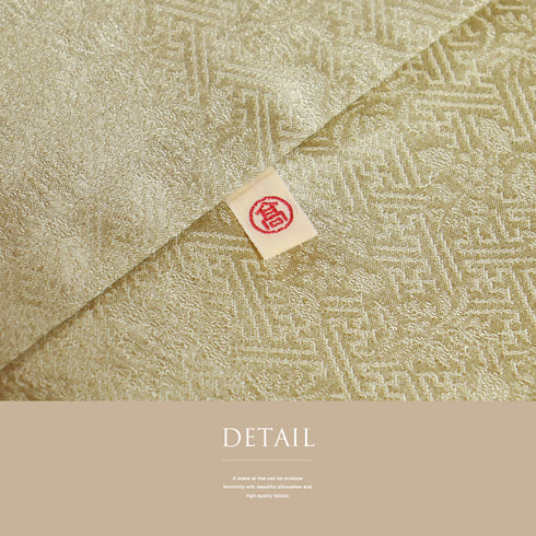 訪問着 リサイクル 身丈156cm 裄63.6cm 袷 たちばなに梅や花木柄 金駒刺繍 イエロー Mサイズ セミフォーマル お洒落 正絹 広衿 Sランク