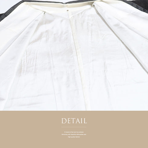 大島紬 リサイクル 身丈166.2cm 裄65cm 袷 縫締め絞り 縞柄 ブラック LLサイズ お洒落 カジュアル 証紙 正絹 広衿 Sランク