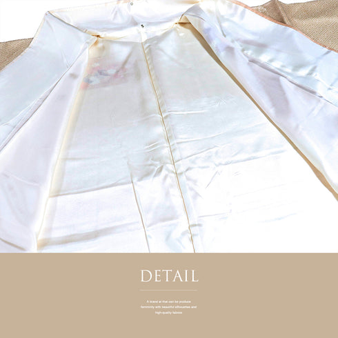 付下げ リサイクル 身丈158cm 裄64.8cm 袷 立花柄 菊柄 金駒刺繍 地紋 ピンク Mサイズ セミフォーマル 落款 正絹 広衿 Sランク