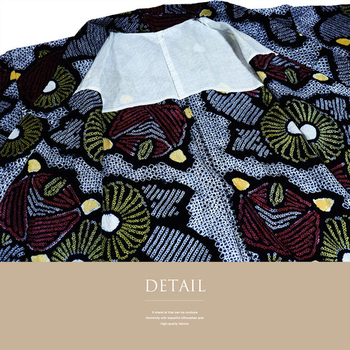 浴衣 リサイクル 夏着物 身丈155.8cm 裄66cm 夏物 絞り ジュニアサイズ ネイビー Mサイズ カジュアル 木綿 洗える着物 バチ衿 Sランク