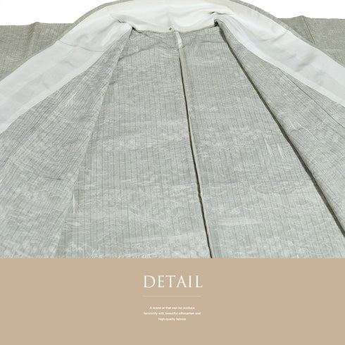 小紋 リサイクル 身丈155.3cm 裄62.4cm 単衣 水辺柄 グリーン Sサイズ お洒落 正絹 広衿 Sランク