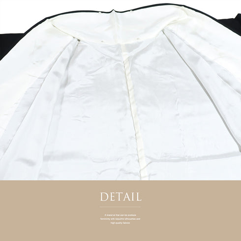 色無地 リサイクル 身丈160cm 裄69.4cm 袷 ブラック Mサイズ お洒落 一つ紋 真向き月に星紋 正絹 広衿 地紋なし Sランク