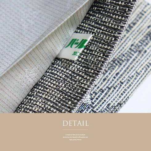 袋帯 リサイクル 帯丈438cm 六通 デザイン格子に桜柄 パールトーン加工 グレー Mサイズ 正絹 新品・未使用品 セミフォーマル お洒落