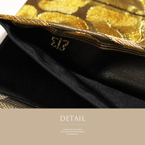 袋帯 リサイクル 帯丈432cm 六通 川島織物 牡丹唐草模様 ゴールド Sサイズ 正絹 新品・未使用品ランク フォーマル